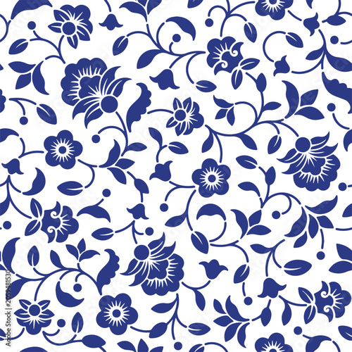 Photos Traditional Chinese Porcelain Style Vine Wallpaper Vector