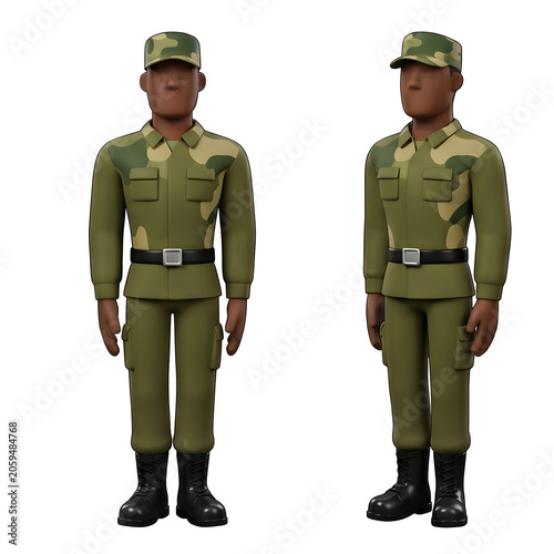 3D construction worker in safety uniform