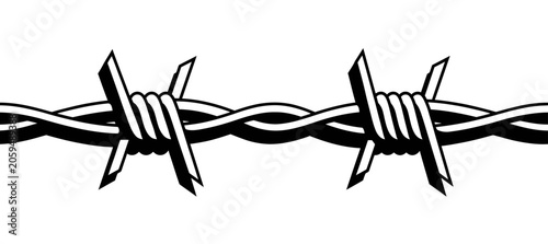 Obraz na plátne A stark black and white graphic illustration portrays a tightly twisted horizont
