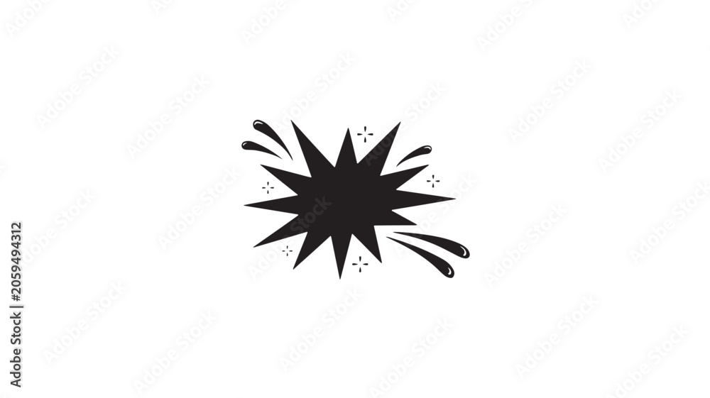 Fototapeta premium Black Explosion Icon For Comic Book Effects