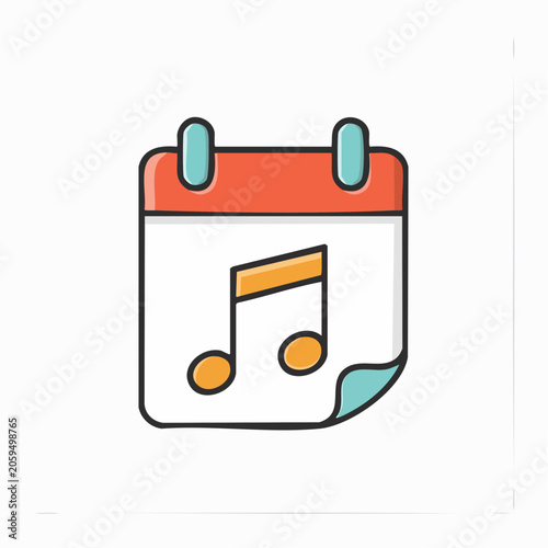Calendar with Music Note Icon