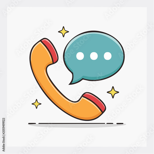 Phone receiver with speech bubble icon
