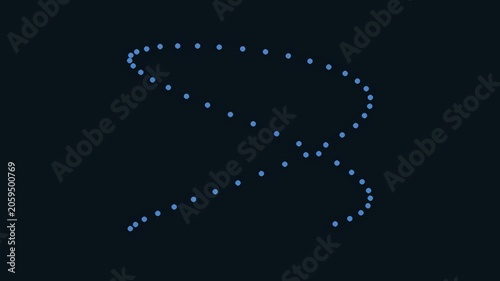 Abstract swirling dot trails in blue and green against a dark background motion graphic