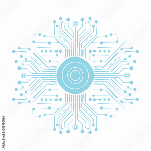 Abstract Blue Circuit Board Design