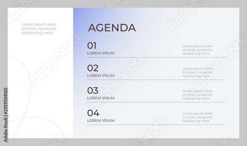 Foto Agenda presentation slide template