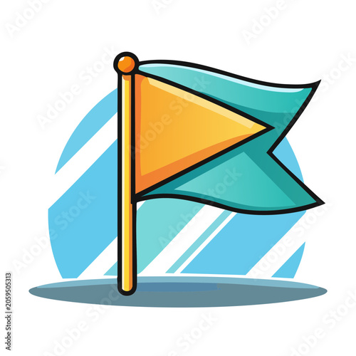 Blue laptop with orange screen isolated 3D render