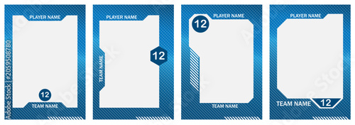 Photography Set of vintage baseball trading card frames with sporty borders, ticket inspired details and retro photo template elements