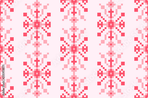 Seamless pixel pink ang red pattern illustration