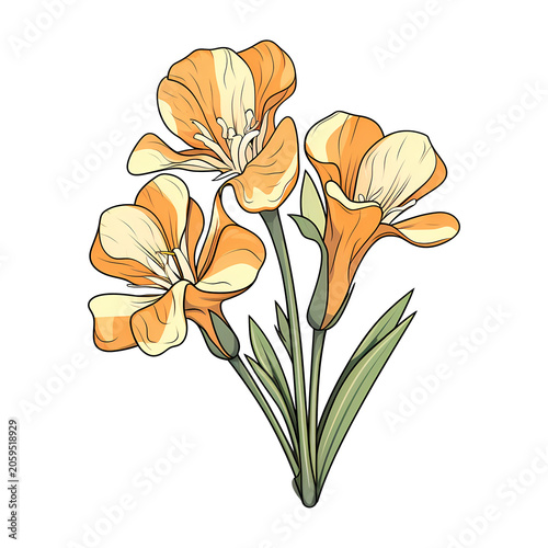 Freesia flower isolated