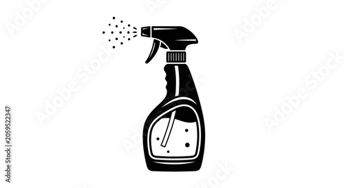 Black and White Spray Bottle Icon for Cleaning Services
