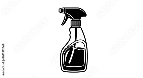 Black and White Spray Bottle Icon for Cleaning Supplies