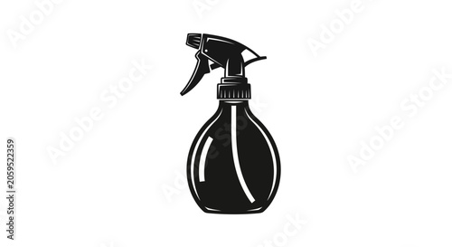 Black and White Spray Bottle Icon Vector Illustration