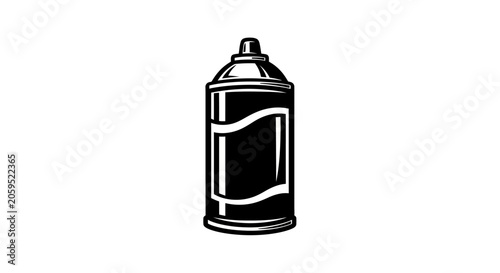 Black and White Spray Paint Can Vector Illustration