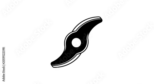Black and White S-Shaped Industrial Cutting Blade Icon