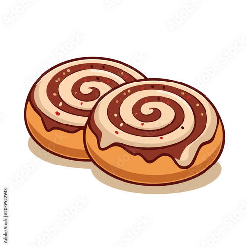Cartoon Cinnamon Rolls with Icing