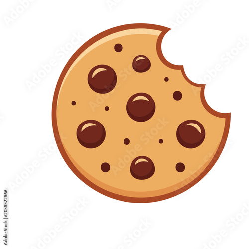 Chocolate chip cookie with a bite taken out
