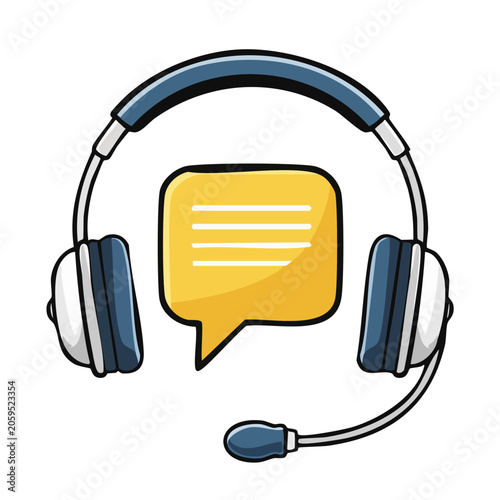 Headphones with speech bubble icon