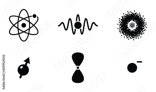 Konstfotografi Atomic Structure Icons, Quantum Physics Symbols, Science Vector Graphics, Chemis