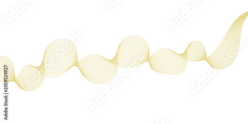 Konstfotografi Abstract yellow sine wave ribbon, smooth undulating curve, minimal white backgro
