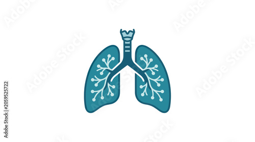 Bild auf Leinwand Respiratory system icon showing lungs and trachea anatomy