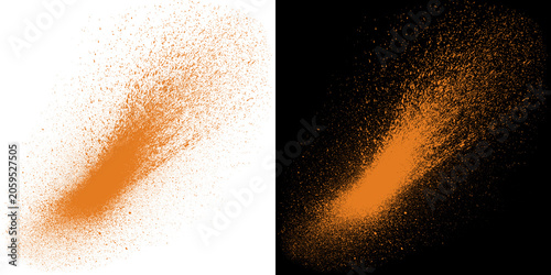 Εκτύπωση καμβά Vibrant orange dust explosion on transparent background