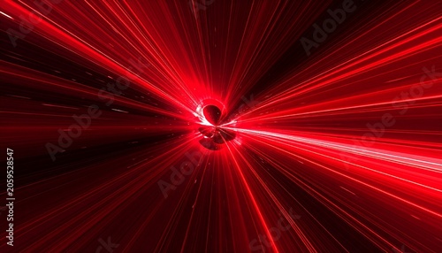 Red light streaks emanating from a dark central core