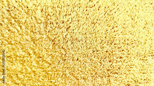 Fotografi soft yellow shag rug texture background showcases cozy fluffy fabric in a modern
