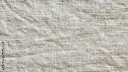 Canvastavla crumpled beige linen fabric texture background with organic folds and rustic neu