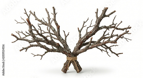 Natural Tree Branches Isolated on White Background