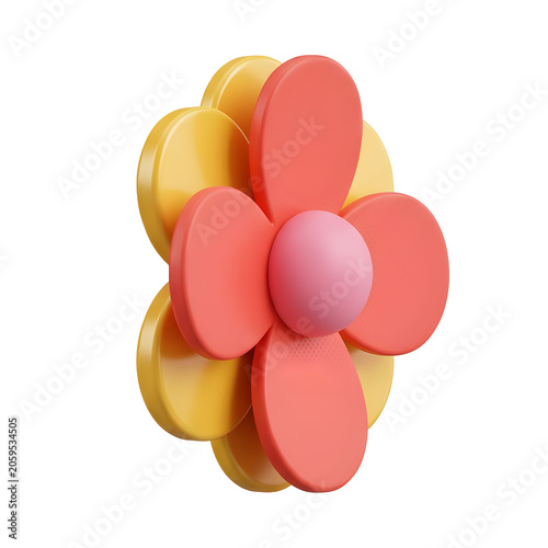 Abstract Flower 3D Render Minimalist Design