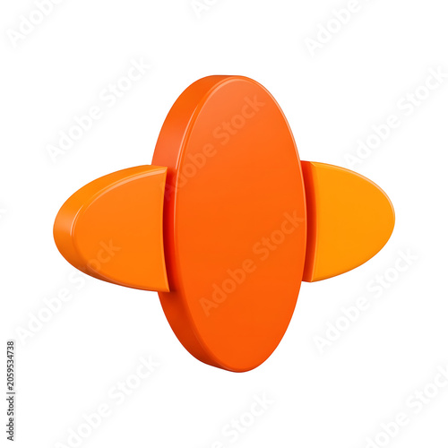 Abstract Orange Shape 3D Render
