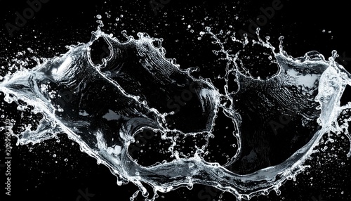Dynamic water splash against a dark background