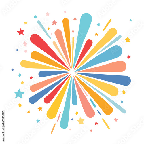 Colorful Fireworks Burst Illustration