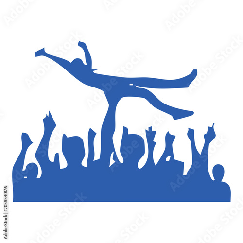 Φωτογραφία Crowd throwing supporter in air