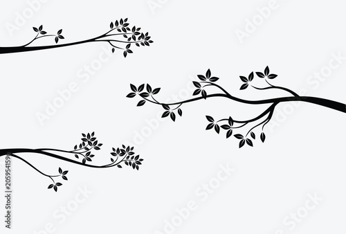 Tree Branches with Leaves Illustration	