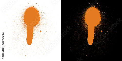 Foto Vibrant orange powder explosion on transparent background