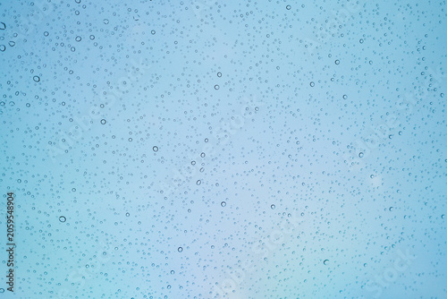 water drops on blue background