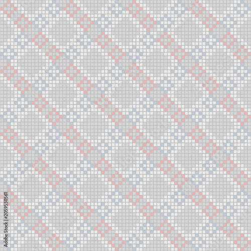 diamonds of hand drawn pixels. vector seamless pattern. repetitive background. modern decorative art. fabric swatch. textile design. embroidery template. home decor. pastel colors