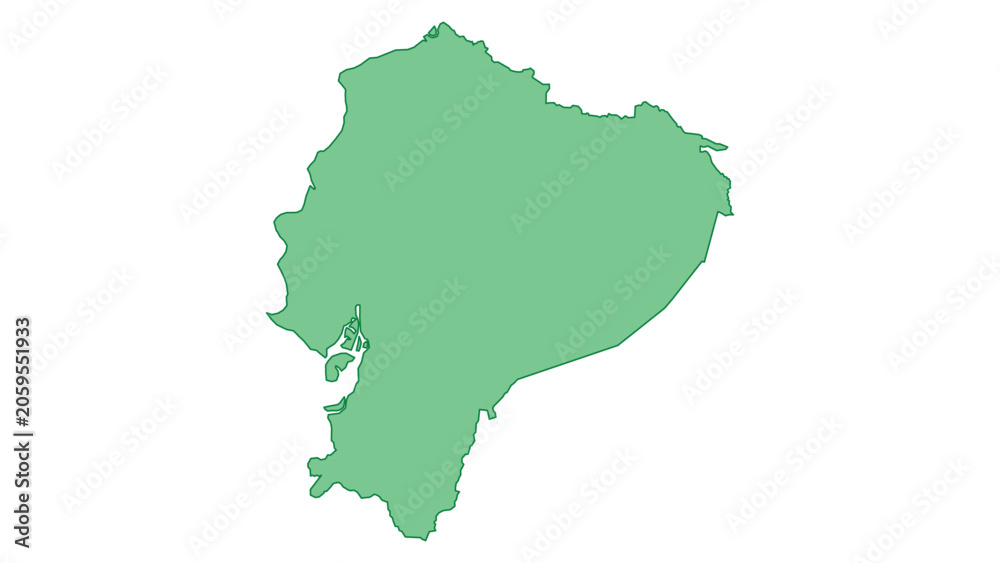 Fototapeta premium Ecuador outline green