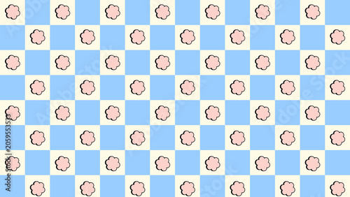 blue peach tile background