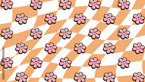 peach food icon pattern background