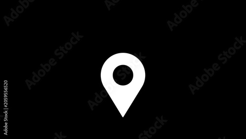 File #: readership GYPS Location Pin pointer animated icon 8 different movements, alpha channel included. on the black background.
