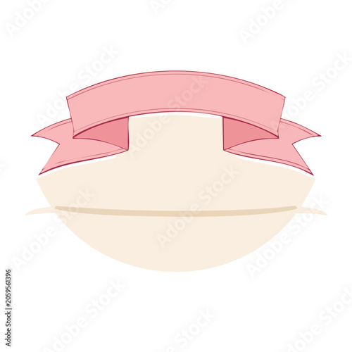 Pink straw hat top view 3D render