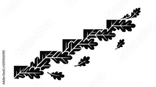 Abstract stairs formed by oak leaves, symbolizing growth and change