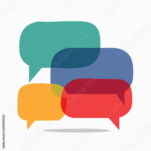 Colorful Overlapping Speech Bubbles