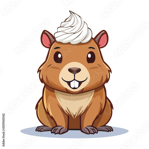 Cute cartoon bear sitting illustration