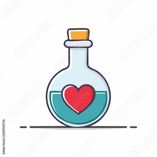 Love Potion Bottle with Heart Icon