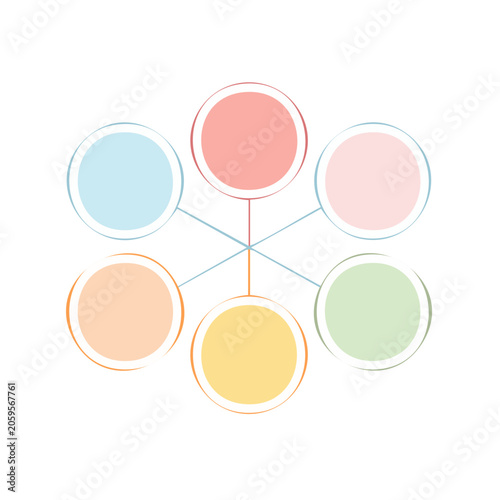 Pastel colored circles in radial network design