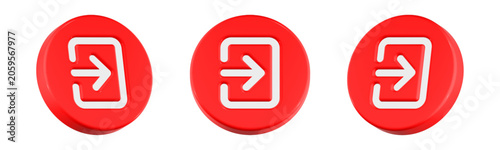Принти на полотні logout icon 3d render circle button