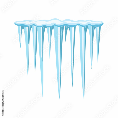 Illustration of Icicles Hanging from a Roof